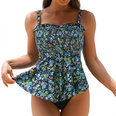 Women’s Floral Print Peplum Tankini Top-Swimwear for Women-CaldwellVoss