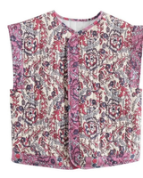 Women’s Floral Print Quilted Vest-Vests for women-CaldwellVoss