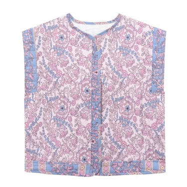 Women’s Floral Print Quilted Vest-Vests for women-CaldwellVoss