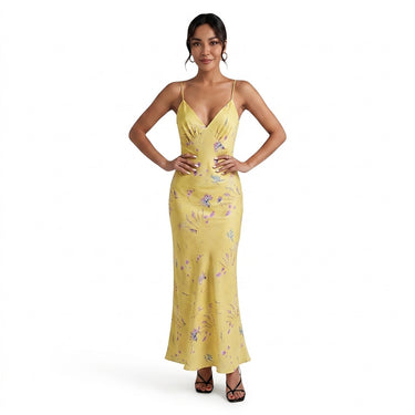Women’s Floral Print V-Neck Maxi Dress-Maxi Dress-CaldwellVoss