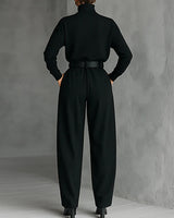 Women’s High-Neck Long Sleeve Wide Leg Jumpsuit-Jumpsuits for women-CaldwellVoss