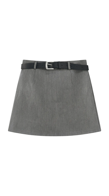 Women’s High Waist Mini Skirt with Belt Loops and Straight Hem-Skirt for women-CaldwellVoss