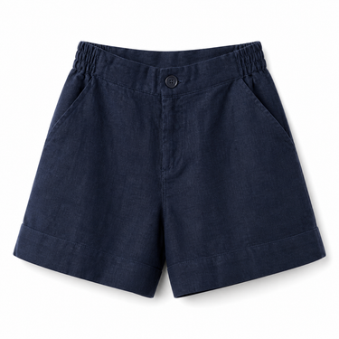 Women’s High-Waist Shorts with Elastic Back Waistband and Front Button Closure-Shorts for women-CaldwellVoss