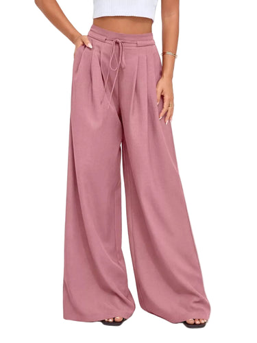 Women’s High-Waisted Wide-Leg Pleated Trousers-Pants for Women-CaldwellVoss