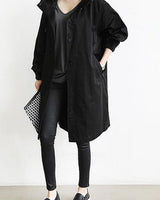 Women’s Hooded Trench Coat with Button Front-Coats for women-CaldwellVoss
