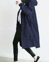 Women’s Hooded Trench Coat with Button Front-Coats for women-CaldwellVoss