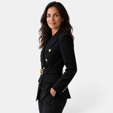 Women’s Jacquard Blazer with Belt-Blazer for women-CaldwellVoss