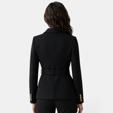 Women’s Jacquard Blazer with Belt-Blazer for women-CaldwellVoss