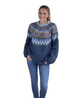 Women’s Jacquard Knit Round Neck Long Sleeve Sweater-Sweaters for Women-CaldwellVoss