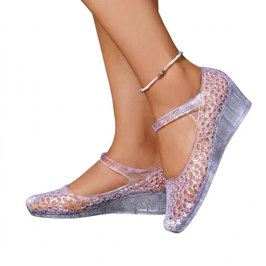 Women’s Jelly Wedge Sandals with Cutout Pattern-Footwear for women-CaldwellVoss