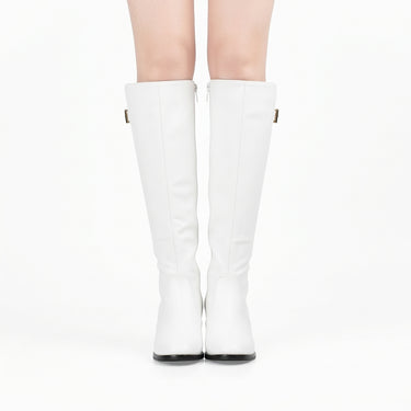 Women’s Knee-High Boots with Buckle Detail and Block Heel-Footwear for women-CaldwellVoss