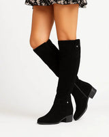 Women’s Knee-High Suede Boots with Side Zip and Block Heel-Footwear for women-CaldwellVoss