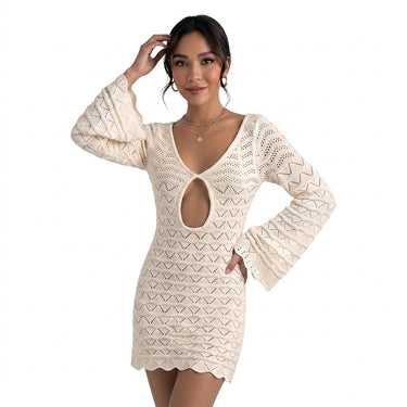 Women’s Knit Mini Dress with Cutout Detail-Mini Dress-CaldwellVoss