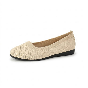 Women’s Knit Slip-On Ballet Flats Cream