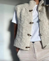 Women’s Knit Vest with Toggle Buttons-Vest for women-CaldwellVoss