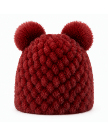 Women’s Knitted Beanie with Double Pom Poms-Har for women-CaldwellVoss