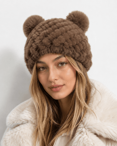 Women’s Knitted Beanie with Double Pom Poms-Har for women-CaldwellVoss