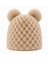 Women’s Knitted Beanie with Double Pom Poms-Har for women-CaldwellVoss