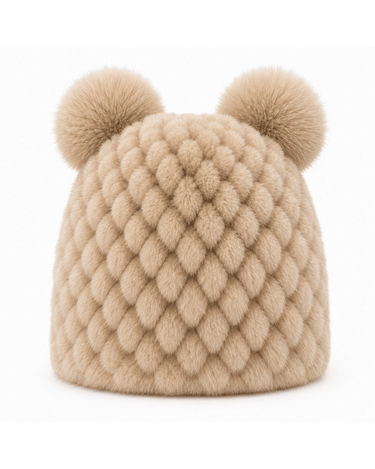 Women’s Knitted Beanie with Double Pom Poms-Har for women-CaldwellVoss