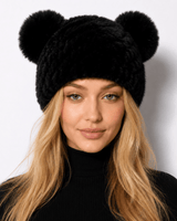 Women’s Knitted Beanie with Double Pom Poms-Har for women-CaldwellVoss