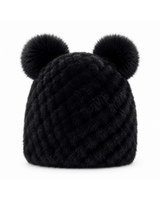 Women’s Knitted Beanie with Double Pom Poms-Har for women-CaldwellVoss