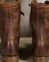 Women’s Lace-Up Ankle Boots with Fold-Over Cuff-Footwear for women-CaldwellVoss