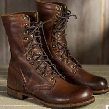 Women’s Lace-Up Ankle Boots with Fold-Over Cuff-Footwear for women-CaldwellVoss
