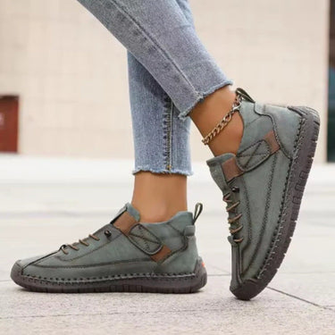 Women’s Lace-Up Low-Top Sneakers with Side Strap-Footwear for women-CaldwellVoss