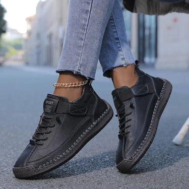 Women’s Lace-Up Low-Top Sneakers with Side Strap-Footwear for women-CaldwellVoss