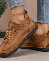 Women’s Lace-Up Low-Top Sneakers with Side Strap-Footwear for women-CaldwellVoss