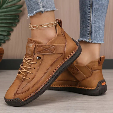 Women’s Lace-Up Low-Top Sneakers with Side Strap-Footwear for women-CaldwellVoss