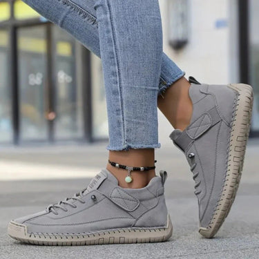Women’s Lace-Up Low-Top Sneakers with Side Strap-Footwear for women-CaldwellVoss