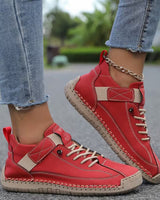 Women’s Lace-Up Low-Top Sneakers with Side Strap-Footwear for women-CaldwellVoss