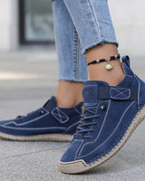 Women’s Lace-Up Low-Top Sneakers with Side Strap-Footwear for women-CaldwellVoss