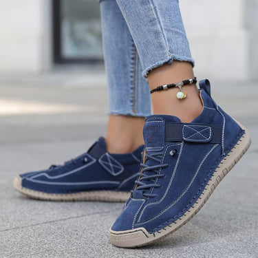 Women’s Lace-Up Low-Top Sneakers with Side Strap-Footwear for women-CaldwellVoss