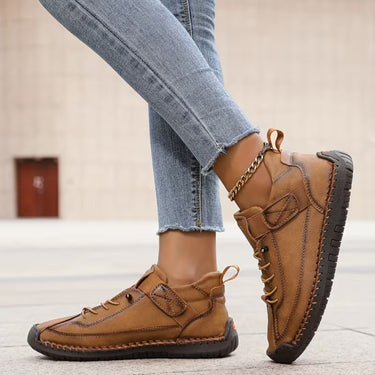 Women’s Lace-Up Low-Top Sneakers with Side Strap-Footwear for women-CaldwellVoss