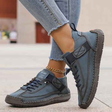 Women’s Lace-Up Low-Top Sneakers with Side Strap-Footwear for women-CaldwellVoss