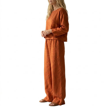 Women’s Linen Wide-Leg Matching Set-Sets for women-CaldwellVoss