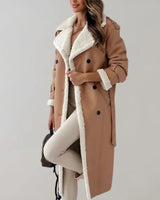 Women’s Long Faux Material Coat with Teddy Lining-Jacket for women-CaldwellVoss