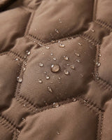 Women’s Long Hooded Puffer Coat with Geometric Quilted Pattern-Coats for women-CaldwellVoss