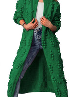 Women’s Long Open-Front Pom-Pom Knit Cardigan-Cardigan for women-CaldwellVoss