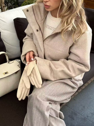 Women’s Long Sleeve Button Front Jacket-Jacket for women-CaldwellVoss