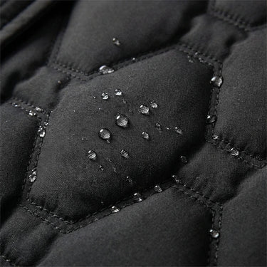 Women’s Longline Hooded Puffer Coat with Geometric Quilting-Coats for women-CaldwellVoss