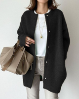 Women’s Longline Knit Cardigan with Snap Closures-Cardigan for women-CaldwellVoss