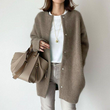 Women’s Longline Knit Cardigan with Snap Closures-Cardigan for women-CaldwellVoss