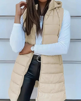 Women’s Longline Puffer Vest with Hood-Vest for women-CaldwellVoss
