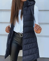 Women’s Longline Puffer Vest with Hood-Vest for women-CaldwellVoss