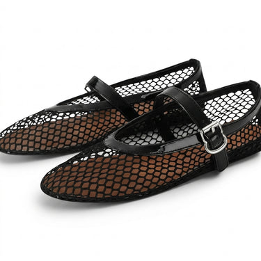 Women’s Mesh Mary Jane Flats with Buckle-Footwear for women-CaldwellVoss