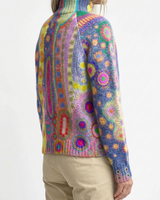 Women’s Mock Neck Knit Sweater with Abstract Pattern-Sweaters for Women-CaldwellVoss
