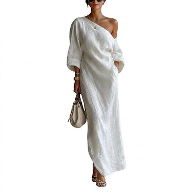 Women’s One Shoulder Asymmetrical Maxi Dress-Maxi Dress-CaldwellVoss